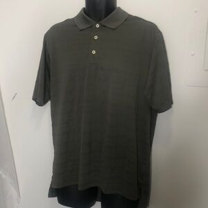 Adidas green collard button up gold shirt size medium